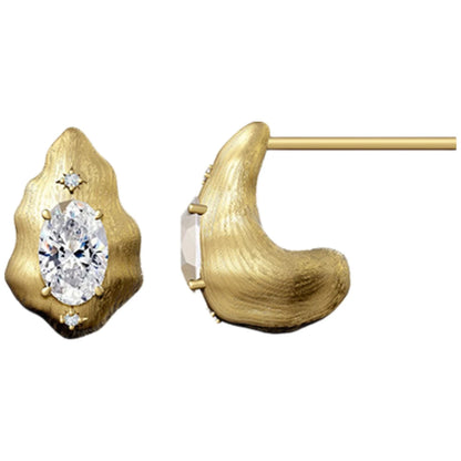 MUSHAN Joyería personalizada Pendientes de plata de ley 925, moissanita color D VVS1, pendientes de novia de amor fino, exquisitos accesorios de diamante