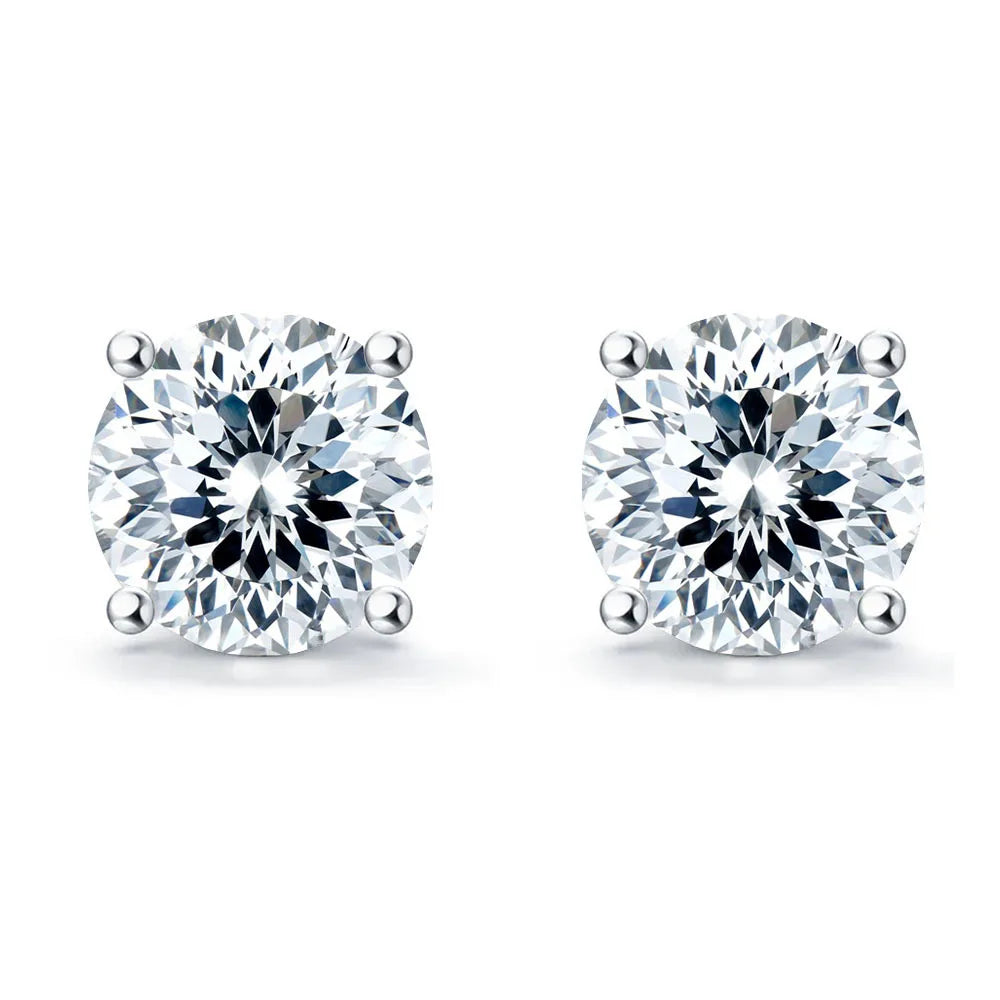 MuShan Jewelry 925 Sterling Silver Stud Earrings Dangle High Carbon Diamond Vintage Luxury Women Earring Fine Jewelry