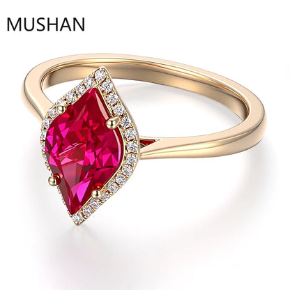 MUSHAN Luxury Custom 14K 18K Gold Rings Band Jewelry With Moissanite Diamond Lab Grown Gemstones Diamond Wedding Ring For Women