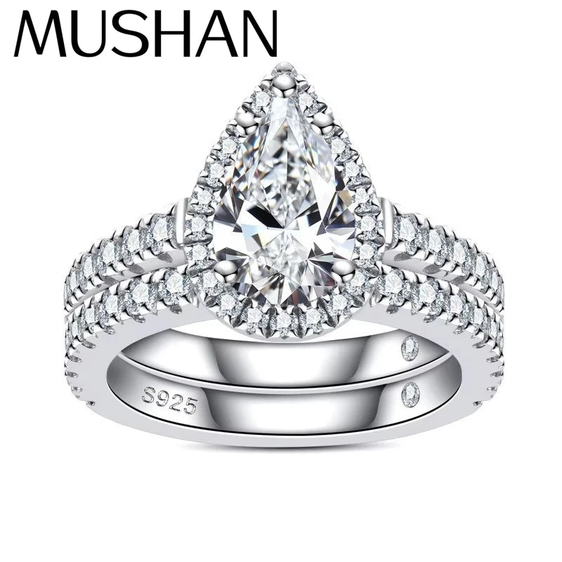 MuShan Designer Jewelry 925 Sterling Silver Ring Moissanite Diamond Modern Ring for Mom 18K Real Gold Plated MST Patent Rings