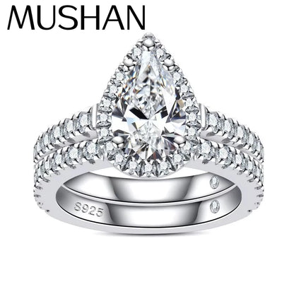 MuShan Designer Jewelry 925 Sterling Silver Ring Moissanite Diamond Modern Ring for Mom 18K Real Gold Plated MST Patent Rings