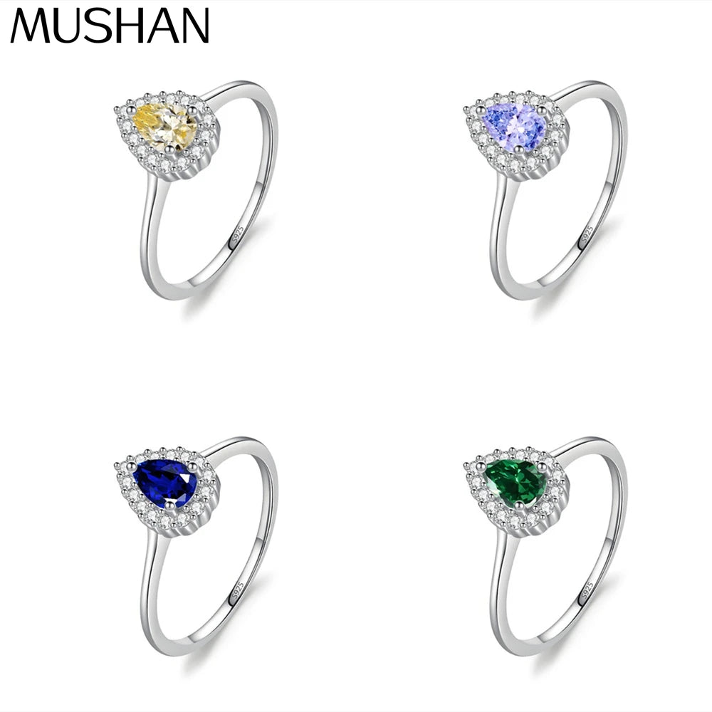 MuShan Jewelry 925 Sterling Silver Ring Wedding Band HCD Gemstones Christmas Gift Bachelorette Gift Women Rings Fine Jewelry