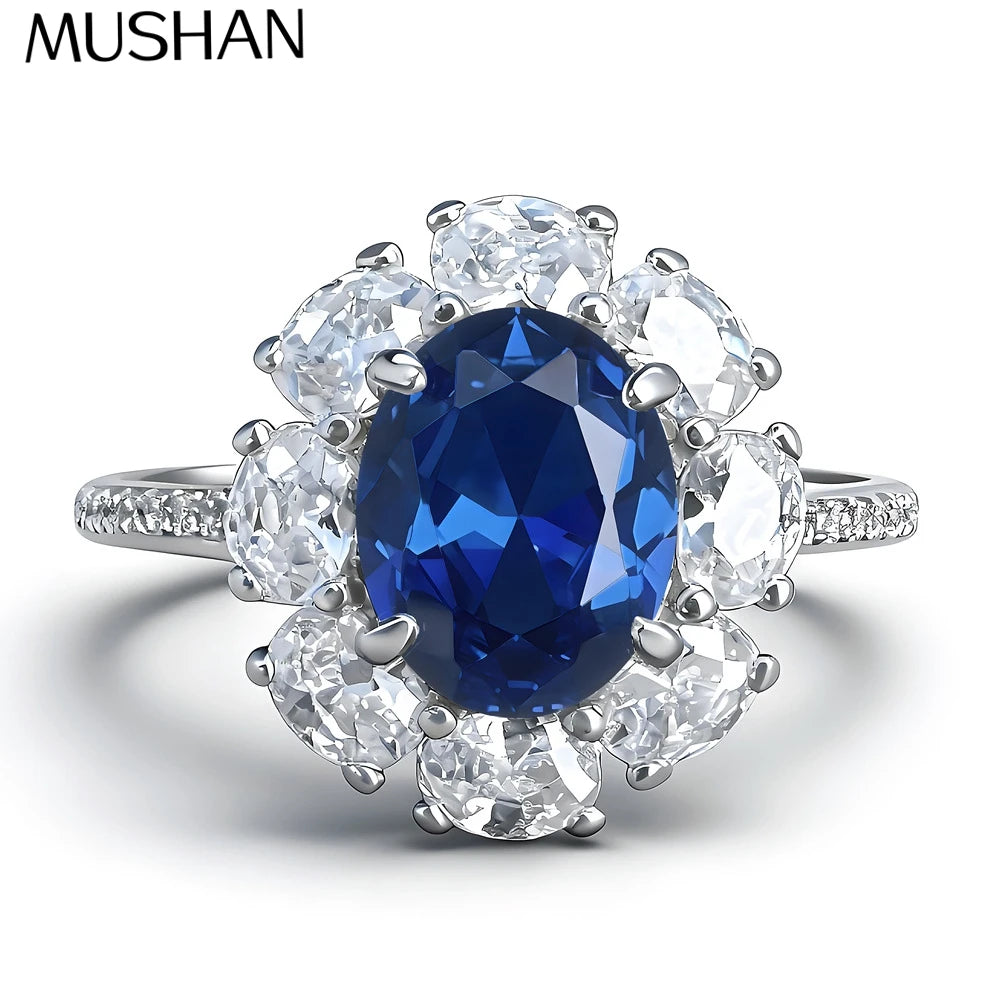MuShan Jewelry 925 Sterling Silver Ring Wedding Band High Carbon Diamond Minimalist Style Fine Jewelry Women Rings Fine Jewelry