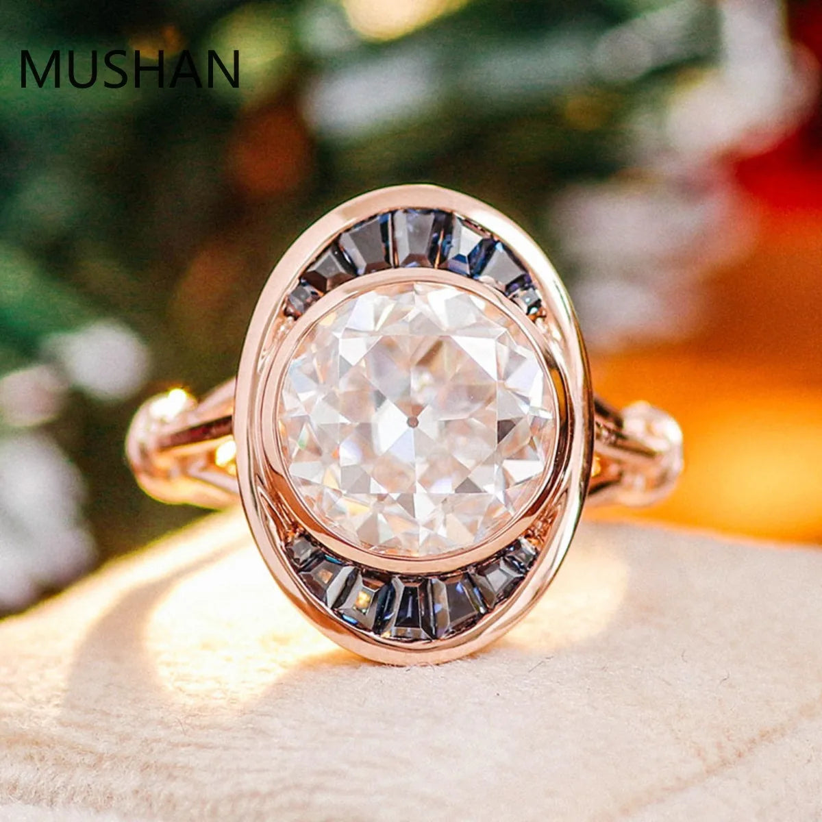 MUSHAN Luxury Custom 14K 18K Gold Rings Band Jewelry With Moissanite Diamond Lab Grown Gemstones Diamond Wedding Ring For Women