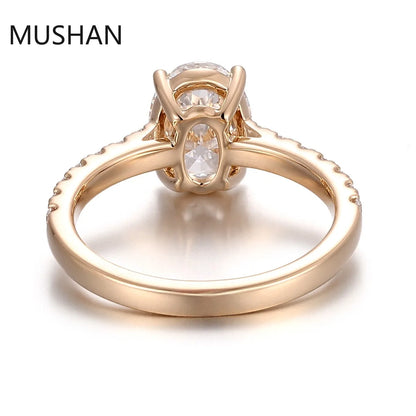 MUSHAN Luxury Custom 14K 18K Gold Rings Band Jewelry With Moissanite Diamond Lab Grown Gemstones Diamond Wedding Ring For Women