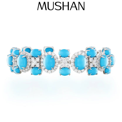 MuShan Jewelry 925 Sterling Silver Bangle 5A CZ Gemstones Fine HCD Diamond Minimalist 925 Sterling Silver Bracelets Accessories