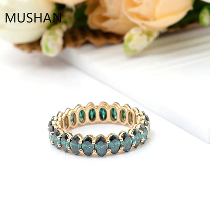 MUSHAN Luxury Custom 14K 18K Gold Rings Band Jewelry With Moissanite Diamond Lab Grown Gemstones Diamond Wedding Ring For Women