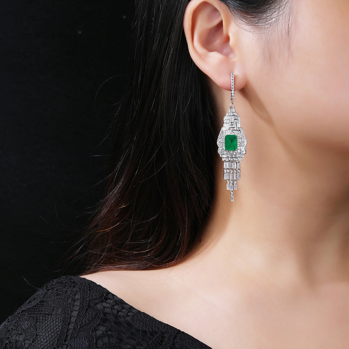 MuShan Jewelry 925 Sterling Silver Earring Designer High Carbon Diamond HCD Diamond 925 Sterling Silver Studs Accessories