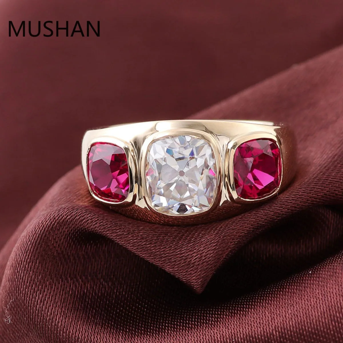 MUSHAN Luxury Custom 14K 18K Gold Rings Band Jewelry With Moissanite Diamond Lab Grown Gemstones Diamond Wedding Ring For Women