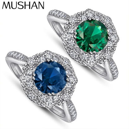 MuShan Jewelry 925 Sterling Silver Rings Bands Rings Bands Ring 7A Cubic Zirconia Valentine Rings Bands Engagement  Women Gift