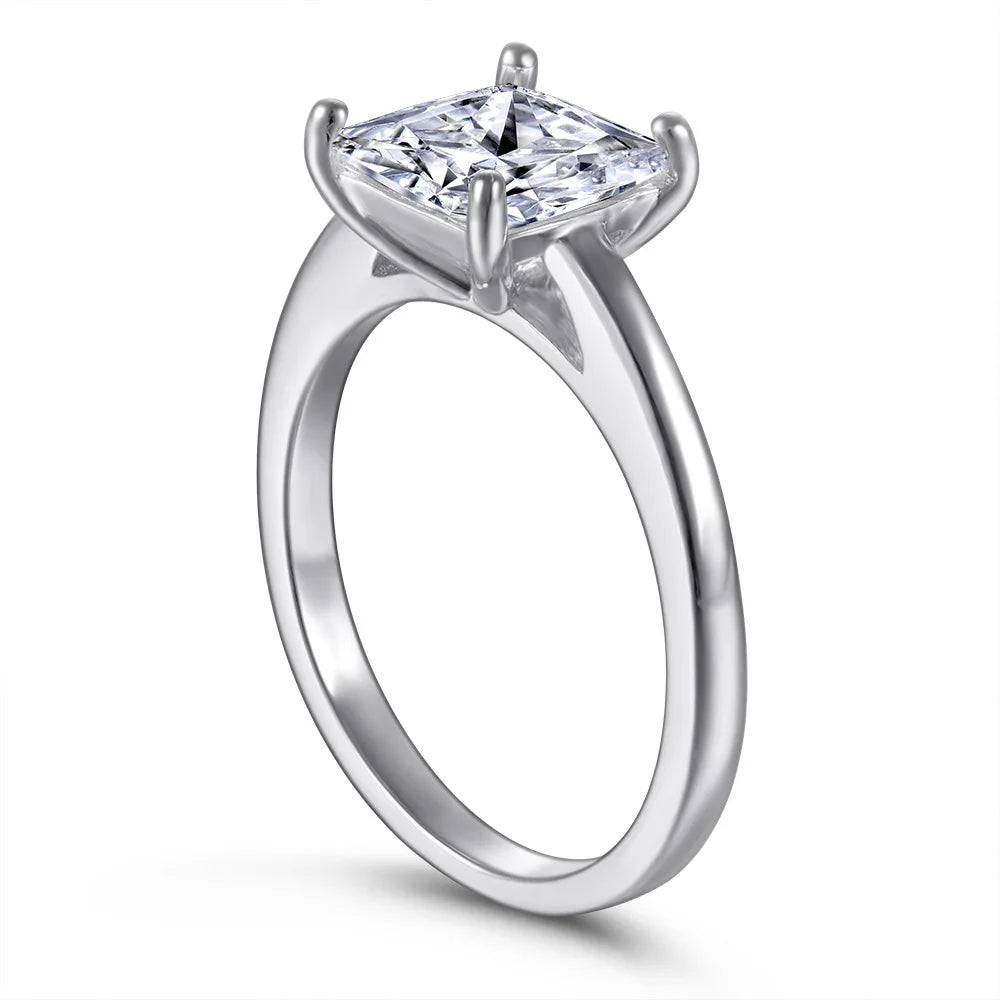 Anillo de boda de plata de ley 925 MuShan Jewelry con diamante de carbono de alta calidad, anillo de compromiso, regalo de Navidad, joyería fina para mujer