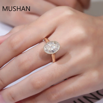 MUSHAN Luxury Custom 14K 18K Gold Rings Band Jewelry With Moissanite Diamond Lab Grown Gemstones Diamond Wedding Ring For Women