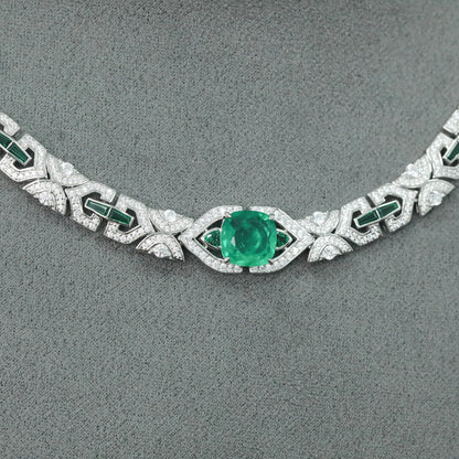 MuShan Jewelry 925 Sterling Silver Necklace Designer HCD Gemstones 5A CZ Gemstones Love 925 Sterling Silver Necklace Accessories