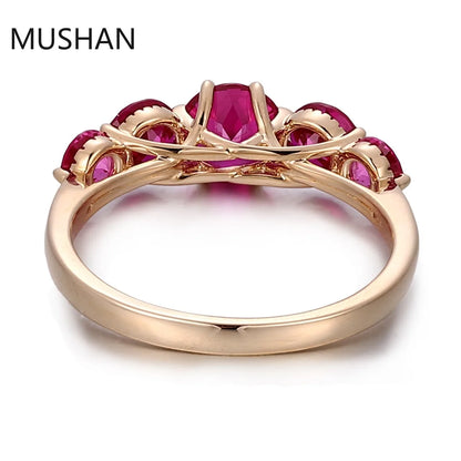 MUSHAN Luxury Custom 14K 18K Gold Rings Band Jewelry With Moissanite Diamond Lab Grown Gemstones Diamond Wedding Ring For Women
