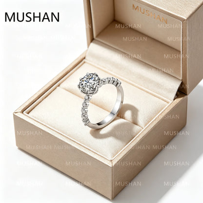 MUSHAN Luxury Custom 14K 18K Gold Rings Band Jewelry With Moissanite Diamond Lab Grown Gemstones Diamond Wedding Ring For Women