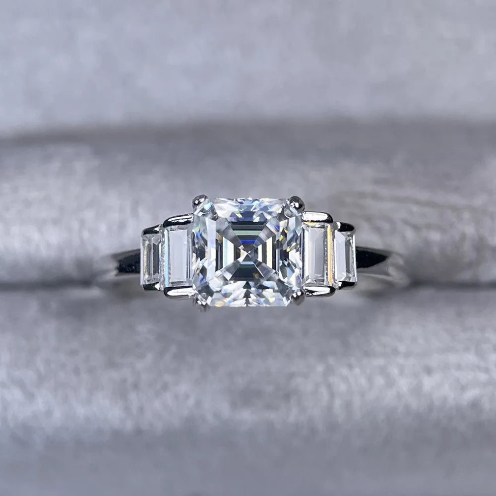 MuShan Designer Jewelry 925 Sterling Silver Ring VVS Moissanite Valentine Ring for Sister 18K Gold Plated MST Patent Jewellery