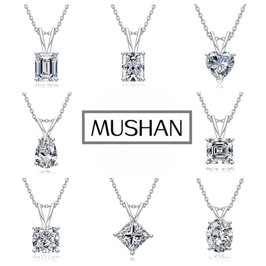 MUSHAN Luxury Jewelry 925 Sterling Silver Necklaces Pendant For Women GRA 2ct 3ct 4ct 5ct Moissanite Diamond Necklace Jewelry