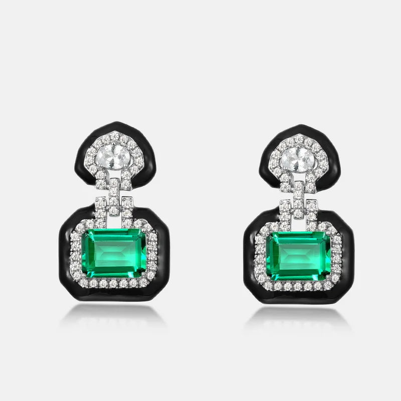MuShan Jewelry 925 Sterling Silver Earrings Lab Grown Ruby Heart Evening Wear for Women 18K Gold Plated Anniversary Earrings