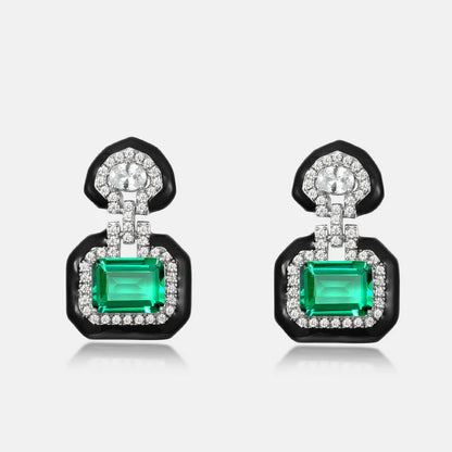 MuShan Jewelry 925 Sterling Silver Earrings Lab Grown Ruby Heart Evening Wear for Women 18K Gold Plated Anniversary Earrings