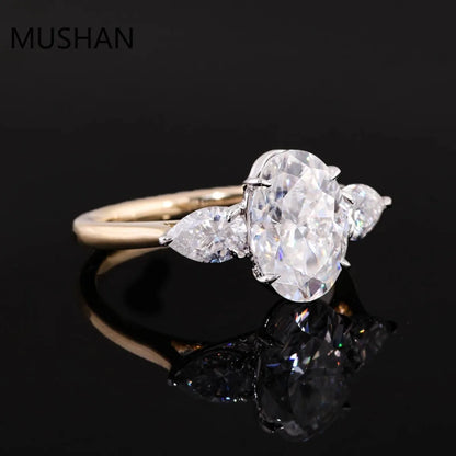 MUSHAN Luxury Custom 14K 18K Gold Rings Band Jewelry With Moissanite Diamond Lab Grown Gemstones Diamond Wedding Ring For Women