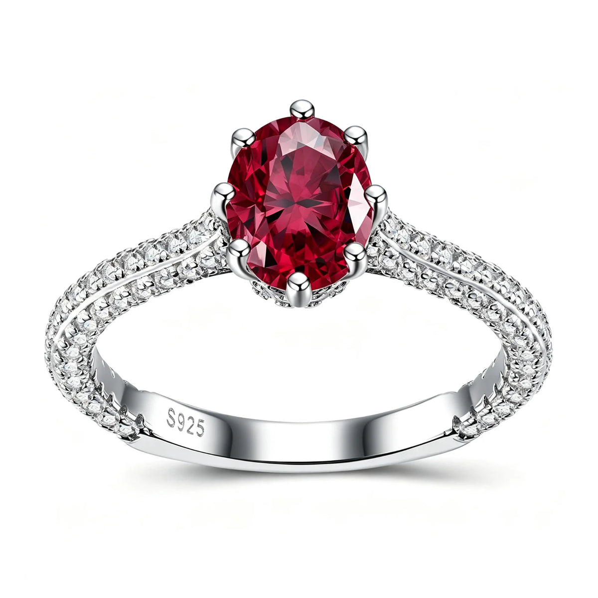 MUSHAN Custom Jewelry 925 Sterling Silver Ring 1.5 ct Lab Grown Gemstones Ruby Emerald Sapphire Rings Jewelry