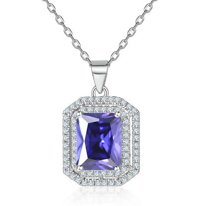 Collar de plata de ley 925 marca MuShan, colgante de joyería premium para mujer con circonita de grado 7A, diseño halo, bañado en oro real para el día a día.