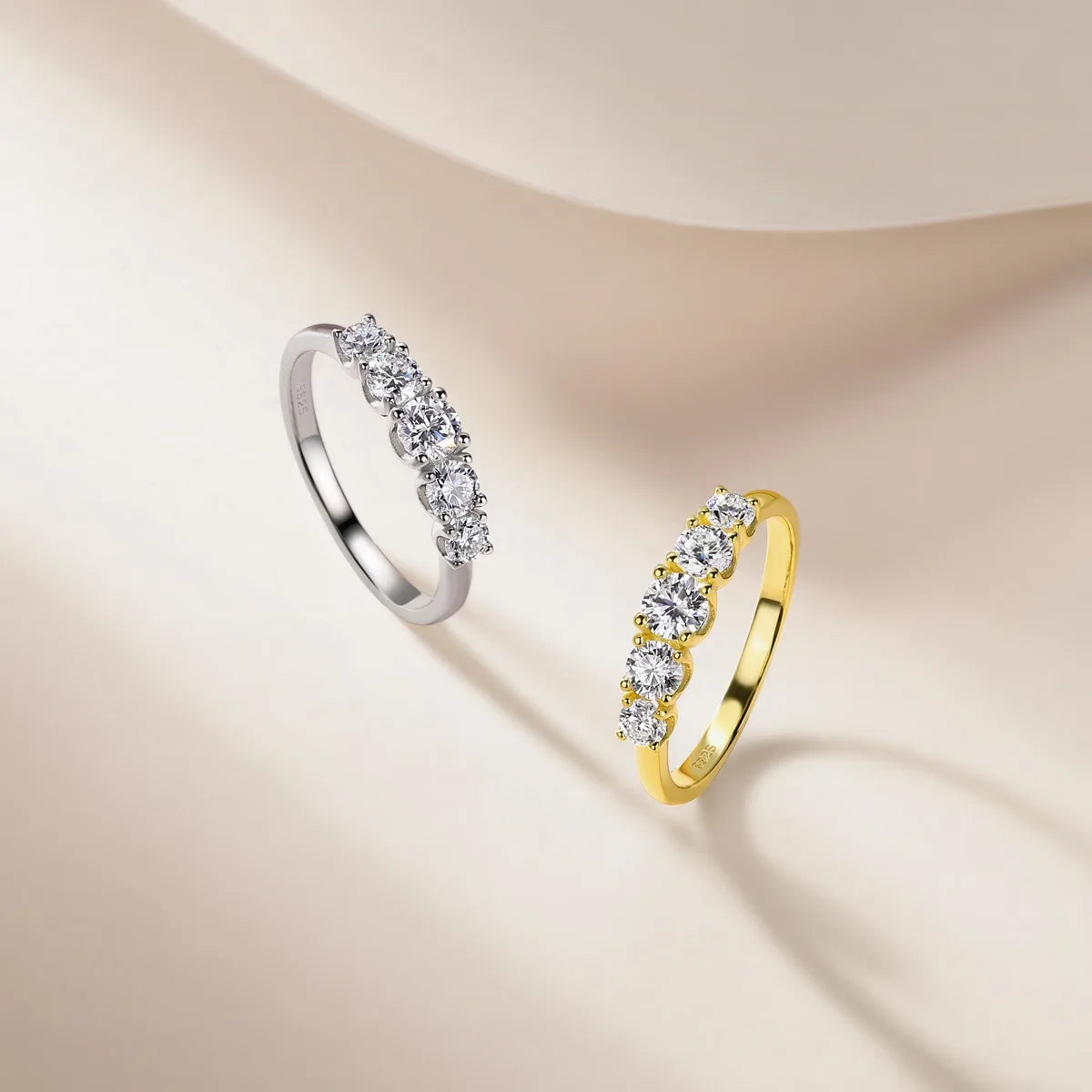 Anillo de lujo MUSHAN de plata de ley 925 para mujer, sortija con diamante de moissanita con certificado GRA, color D, esmeralda, joyería fina