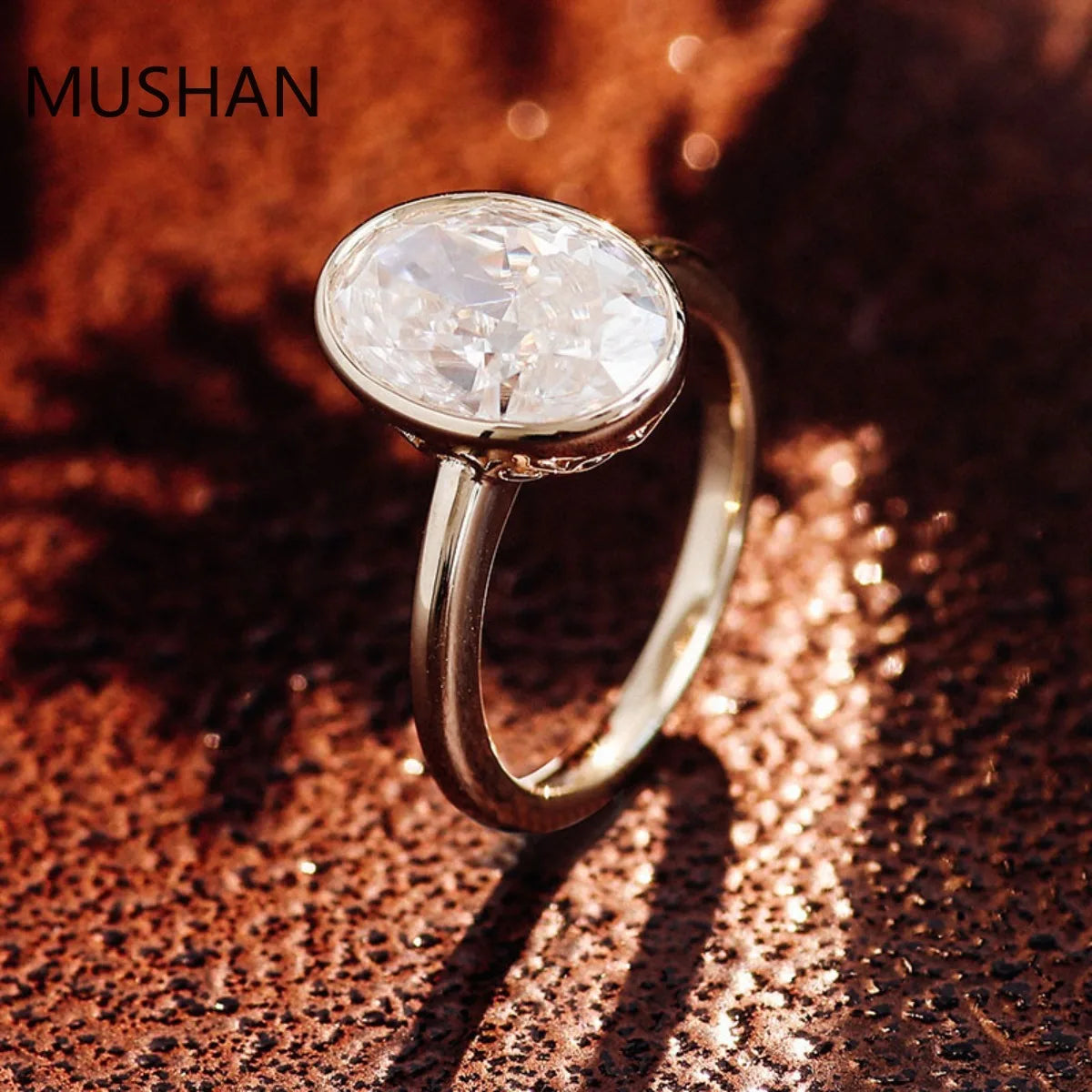 MUSHAN Luxury Custom 14K 18K Gold Rings Band Jewelry With Moissanite Diamond Lab Grown Gemstones Diamond Wedding Ring For Women