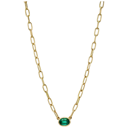 MUSHAN Bespoke Jewelry 925 Sterling Silver Chain Necklace Lab Grown Emerald Ruby Sapphire Gemstones Pendant Necklace for Women