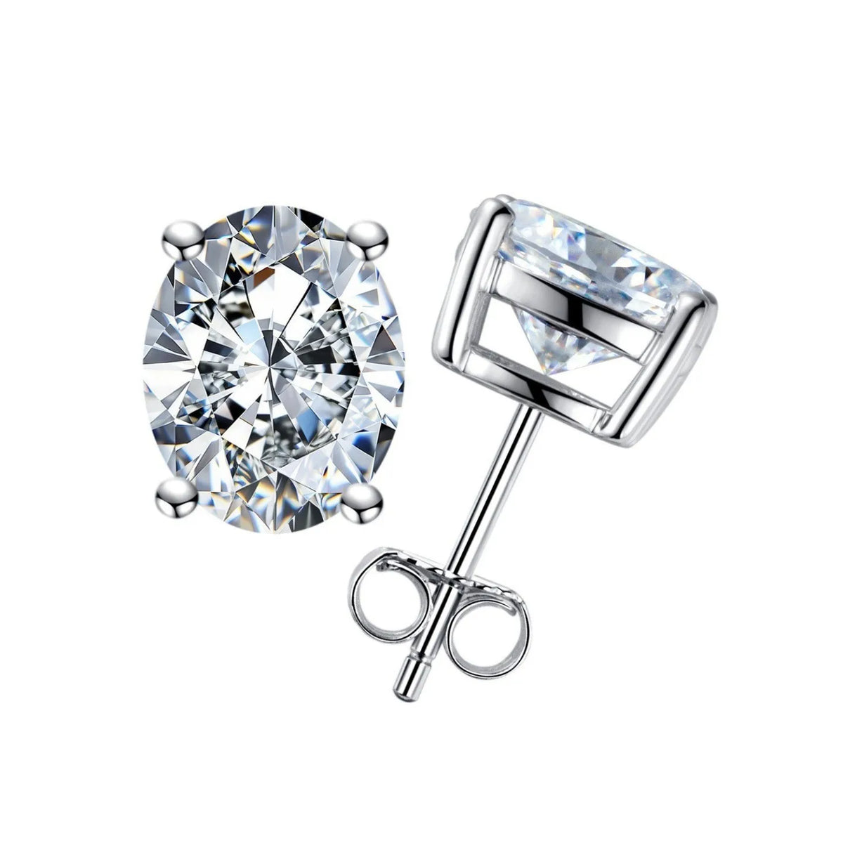 MUSHAN Brand Jewelry 925 Sterling Silver Stud Earrings For Women Moissanite Diamond GRA 1ct 2ct 3ct Ear Pin Earring Stud Jewelry
