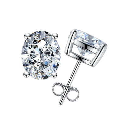 MUSHAN Brand Jewelry 925 Sterling Silver Stud Earrings For Women Moissanite Diamond GRA 1ct 2ct 3ct Ear Pin Earring Stud Jewelry