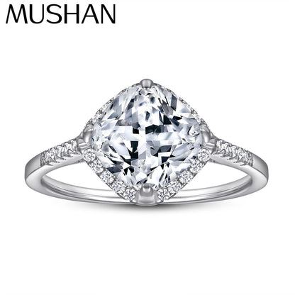 MuShan Jewelry 925 Sterling Silver Rings Bands Rings Bands Ring 7A Cubic Zirconia Vintage Engagement Anniversary  Women Gift