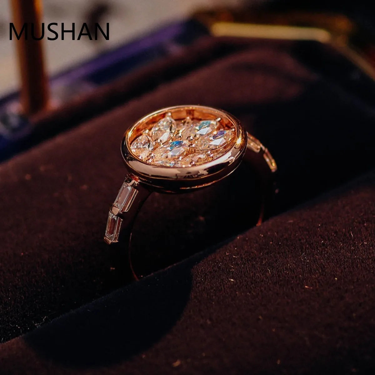 MUSHAN Luxury Custom 14K 18K Gold Rings Band Jewelry With Moissanite Diamond Lab Grown Gemstones Diamond Wedding Ring For Women