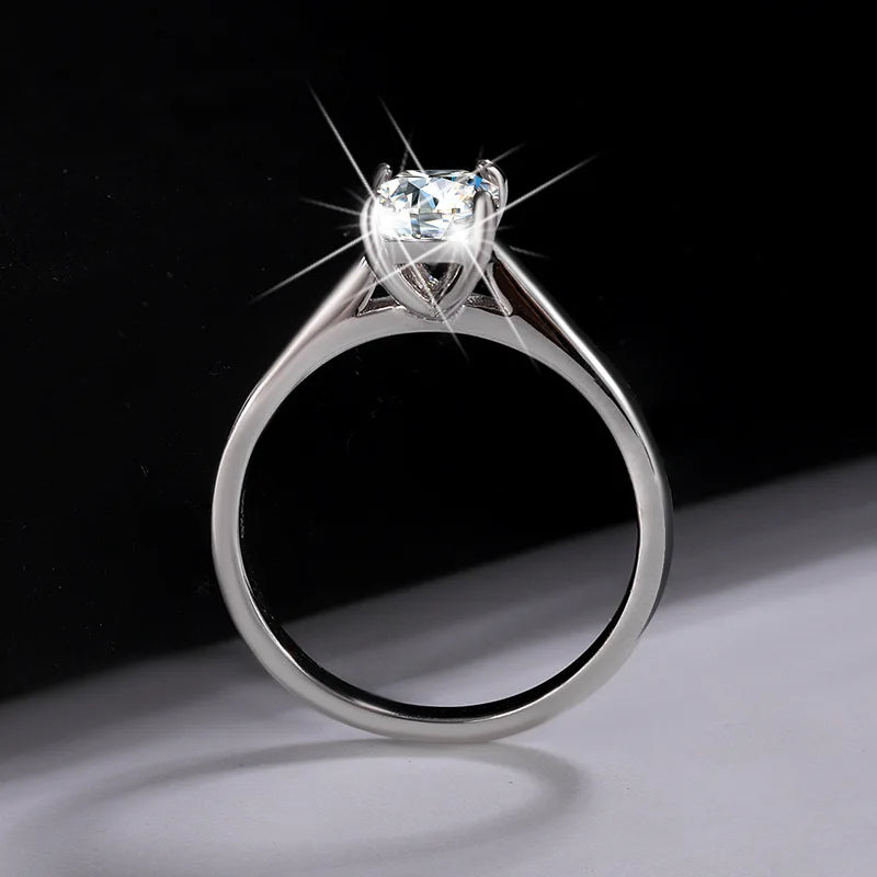 Anillo de plata de ley 925 marca MuShan, anillo de moda con moissanita VVS para mujer, bañado en oro real de 18K, anillos finos con patente MST