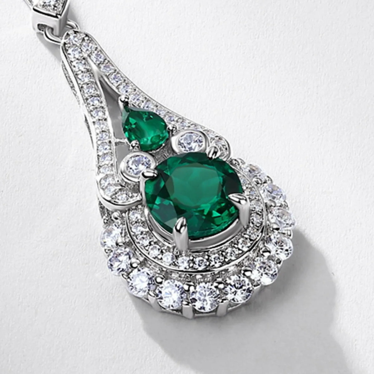 MUSHAN Luxury Jewelry 925 Sterling Silver Chain Pendant Necklace Lab Grown Emerald Ruby Gemstones Necklaces Pendants GRC Jewelry
