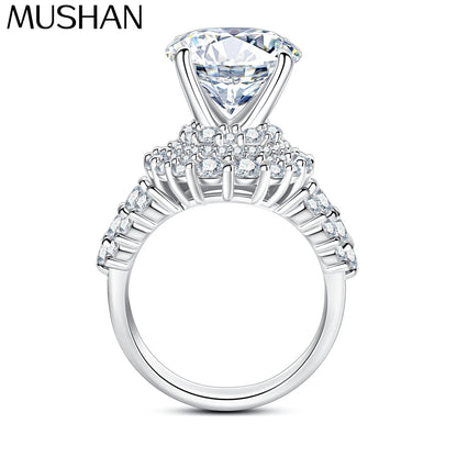 MuShan Designer Jewelry 925 Sterling Silver Ring Brilliant Moissanite Present Ring Ladies 18K Gold Plated MST Patent Fine Rings