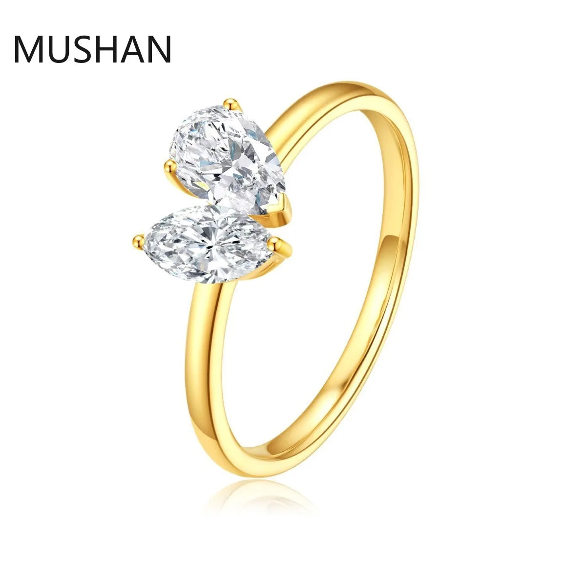 MUSHAN Luxury Custom 14K 18K Gold Rings Band Jewelry With Moissanite Diamond Lab Grown Gemstones Diamond Wedding Ring For Women