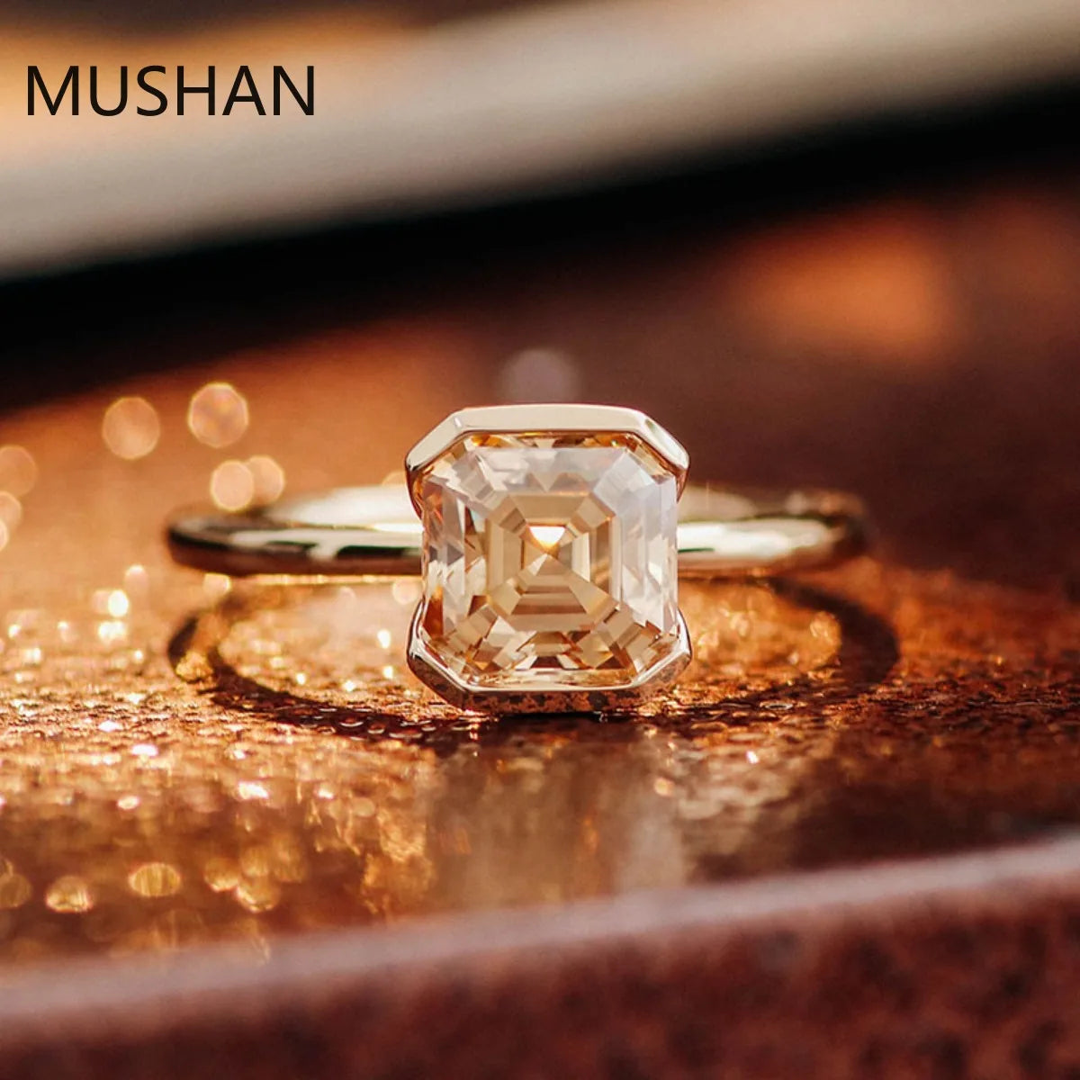 MUSHAN Luxury Custom 14K 18K Gold Rings Band Jewelry With Moissanite Diamond Lab Grown Gemstones Diamond Wedding Ring For Women