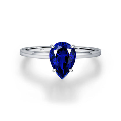Anillo de plata de ley 925 marca MuShan para mujer, joyería fina con piedras preciosas en forma de gota de agua, ideal para fiestas, bodas y aniversarios.