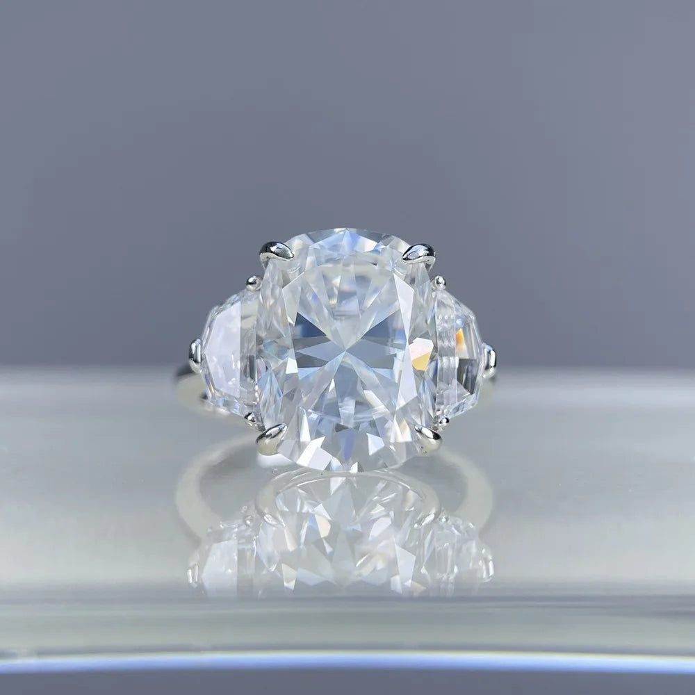 Bague MUSHAN Luxury Jewelry en argent sterling 925 pour femme, diamant moissanite taille émeraude certifié GRA, couleur D, joaillerie fine