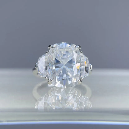 Bague MUSHAN Luxury Jewelry en argent sterling 925 pour femme, diamant moissanite taille émeraude certifié GRA, couleur D, joaillerie fine