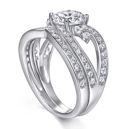 MuShan Jewelry 925 Sterling Silver Ring Wedding Band High Carbon Diamond Wedding Bridal Bridal Jewelry Women Rings Fine Jewelry