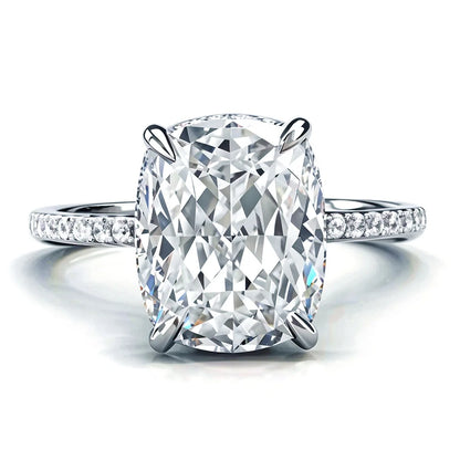 Anillo de boda de plata de ley 925 marca MuShan con diamante de moissanita, color D, VVS1, joyería fina con patente MST para mujer