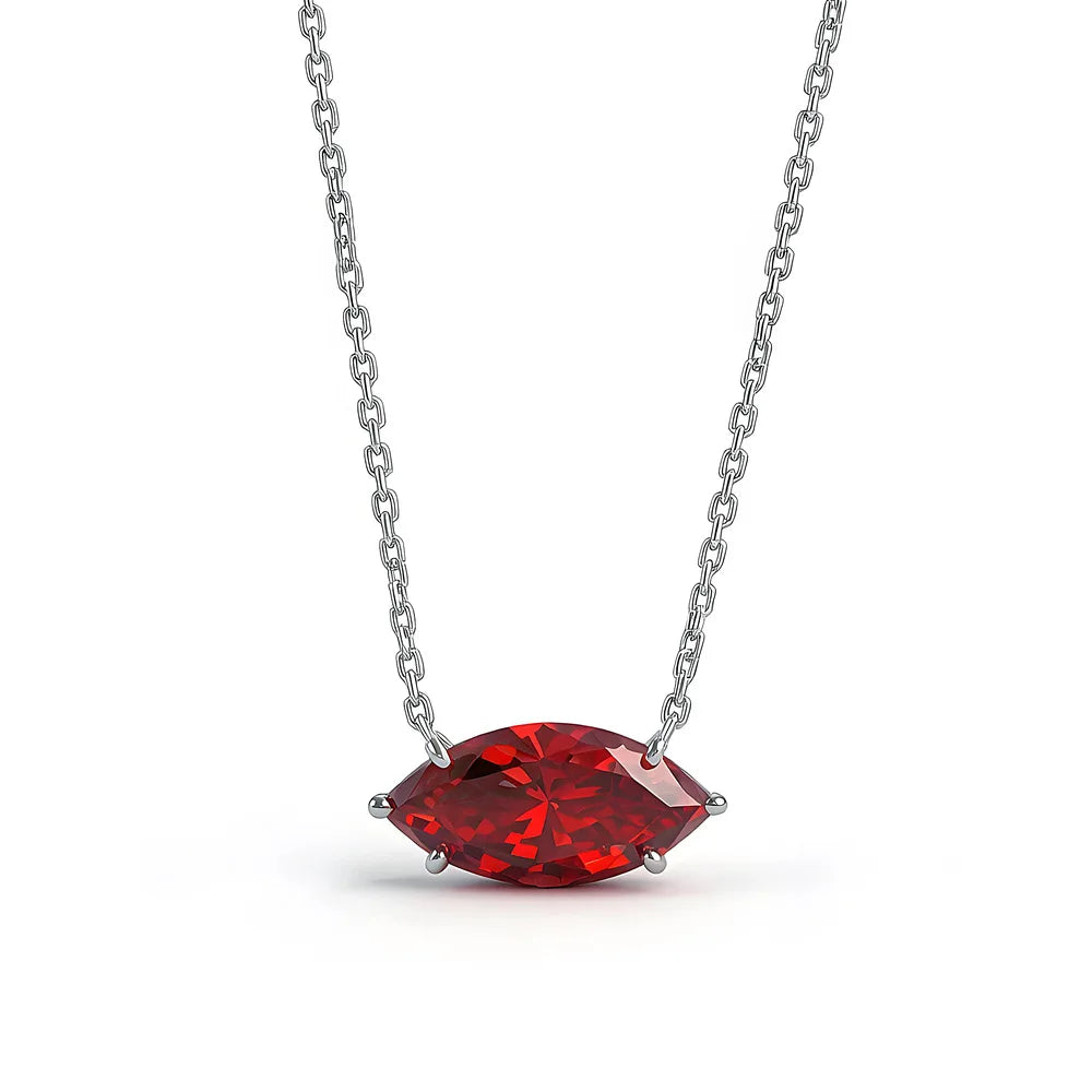 MuShan Jewelry 925 Sterling Silver Necklace Pendant Chain HCD Gemstones Bachelorette Gift Trendy Style Women Necklaces Jewelry
