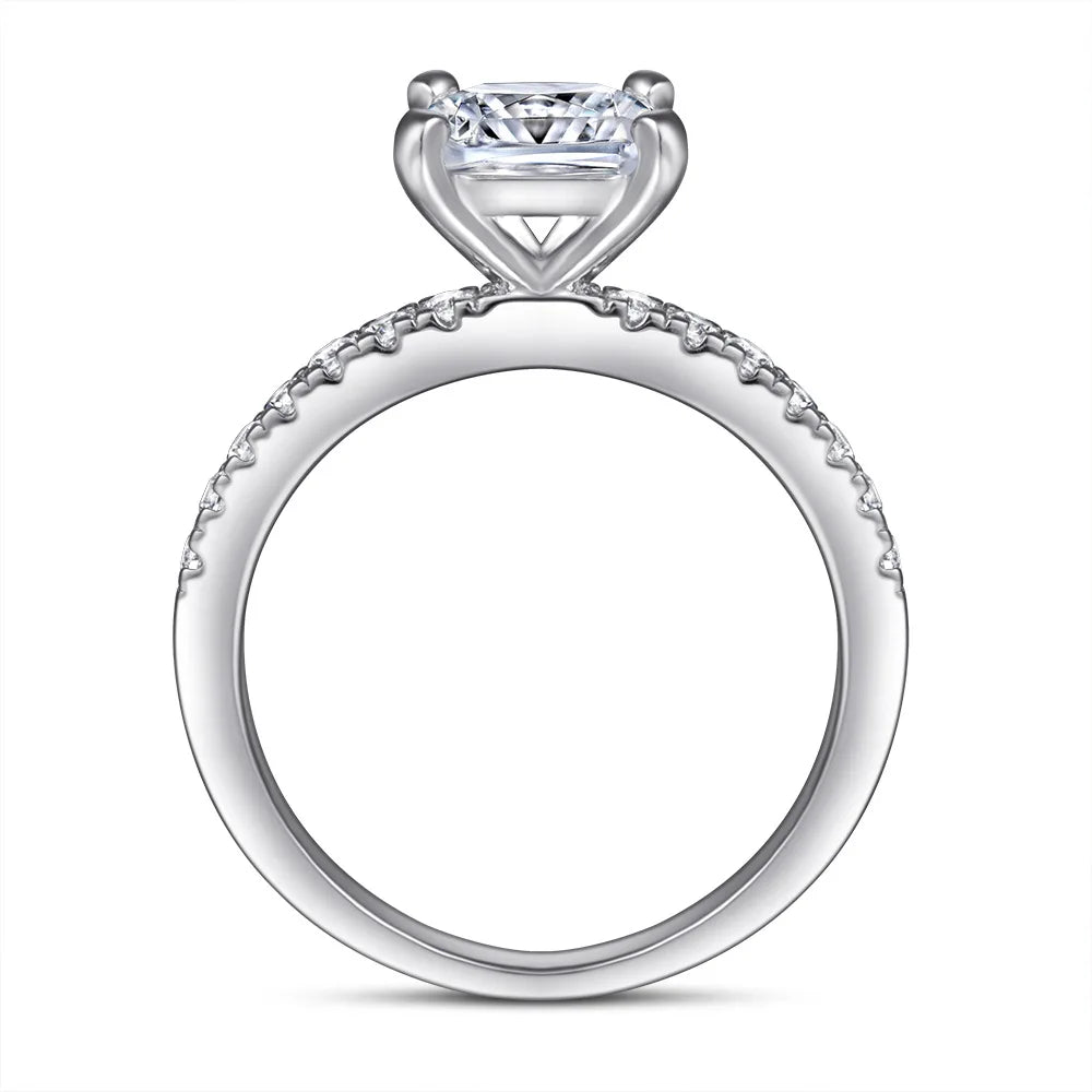 Anillo de plata de ley 925 de MuShan Luxury Jewelry, anillo de uso diario con moissanita VVS para mujer, bañado en oro real de 18K, joyería con patente MST