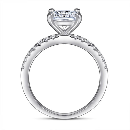 Anillo de plata de ley 925 de MuShan Luxury Jewelry, anillo de uso diario con moissanita VVS para mujer, bañado en oro real de 18K, joyería con patente MST
