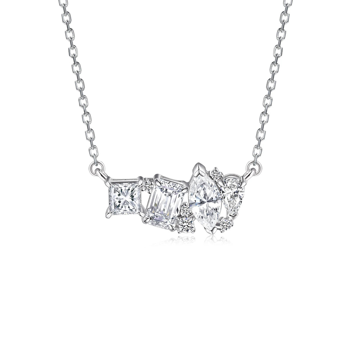 MuShan Jewelry 925 Sterling Silver Necklace Gold Chain HCD Gemstones Statement Jewelry Premium Jewelry Women Necklaces Jewelry