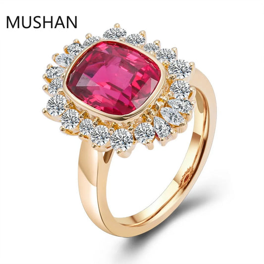 MUSHAN Luxury Custom 14K 18K Gold Rings Band Jewelry With Moissanite Diamond Lab Grown Gemstones Diamond Wedding Ring For Women