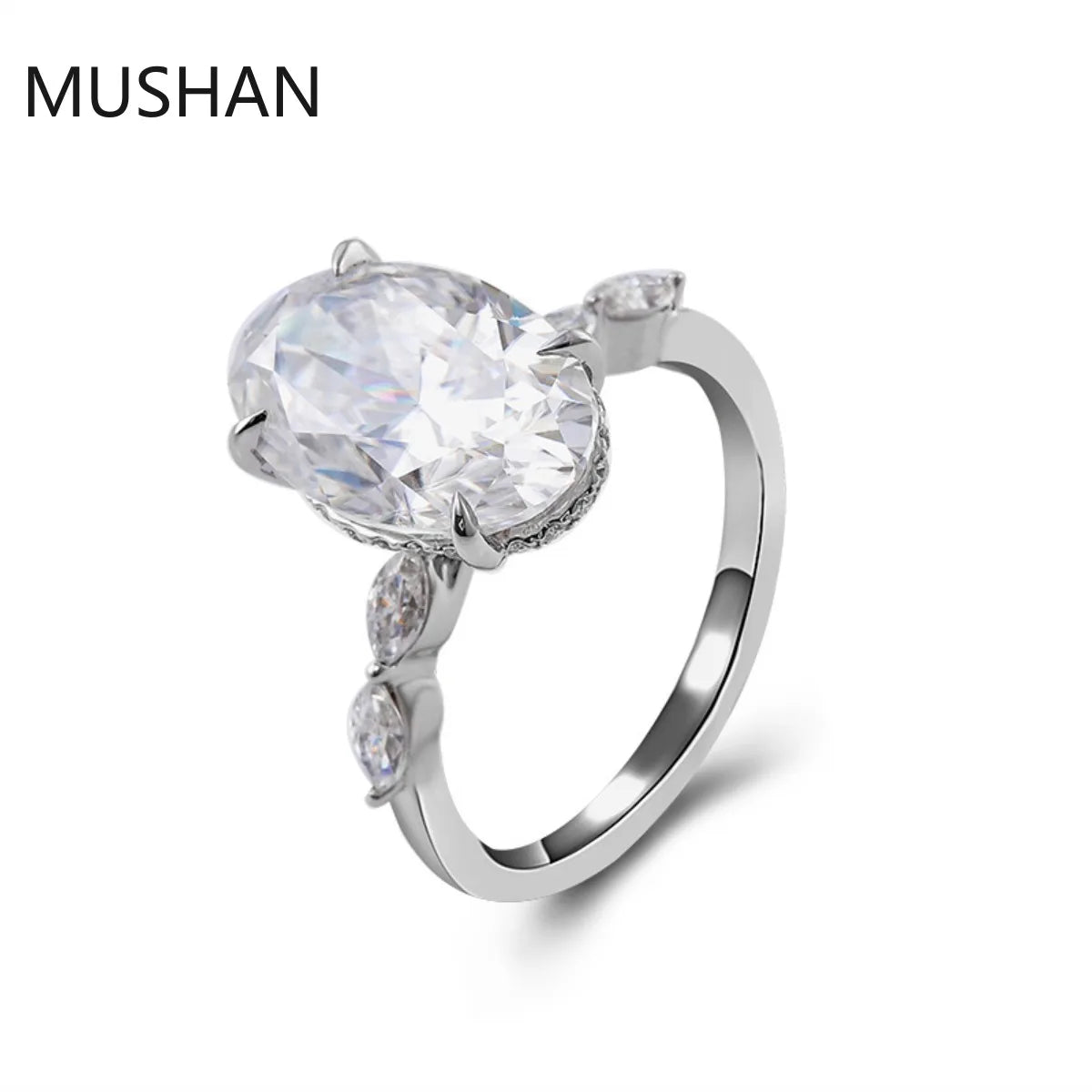 MUSHAN Luxury Custom 14K 18K Gold Rings Band Jewelry With Moissanite Diamond Lab Grown Gemstones Diamond Wedding Ring For Women