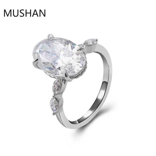 MUSHAN Luxury Custom 14K 18K Gold Rings Band Jewelry With Moissanite Diamond Lab Grown Gemstones Diamond Wedding Ring For Women